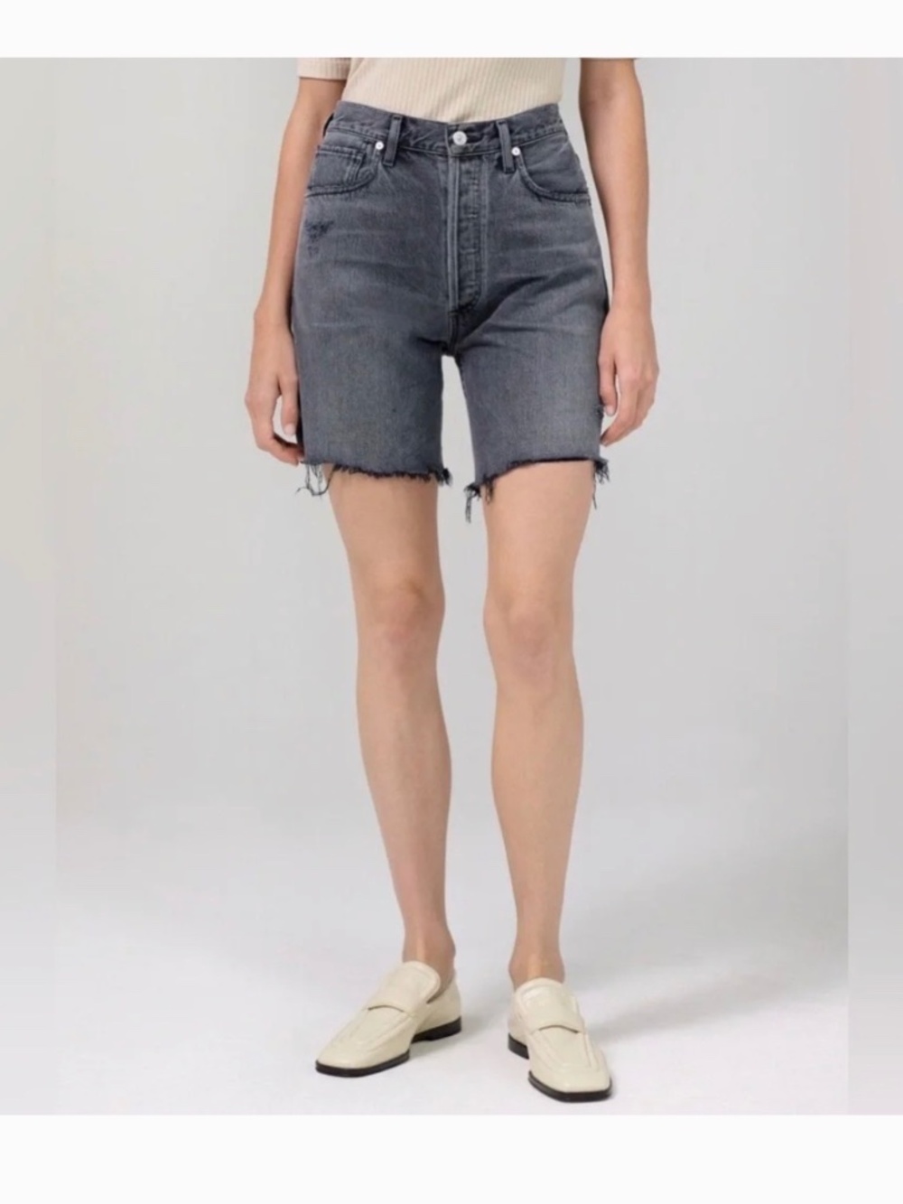 Citizens of Humanity x Anthropologie Camilla Shorts in Karma Black Wash